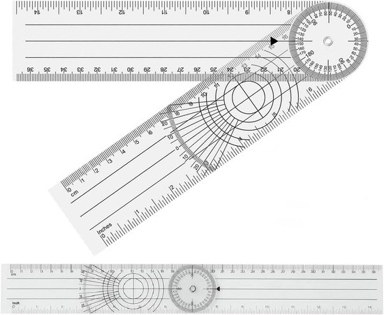 2er Pack Goniometer Winkelmesser Winkelmesser Pvc Medizinischer Winkelmesser 360 Grad Transparentes Klappmesser 36 Cm Winkellineal Für Physiother