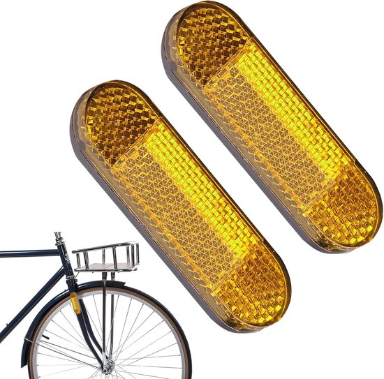 Allecto Plus Gelbe Rechteckige Reflektoren Für Motorräder Und Roller 2er Set 96 X 24 Mm Rückstrahler Multifunktionales Zubehör