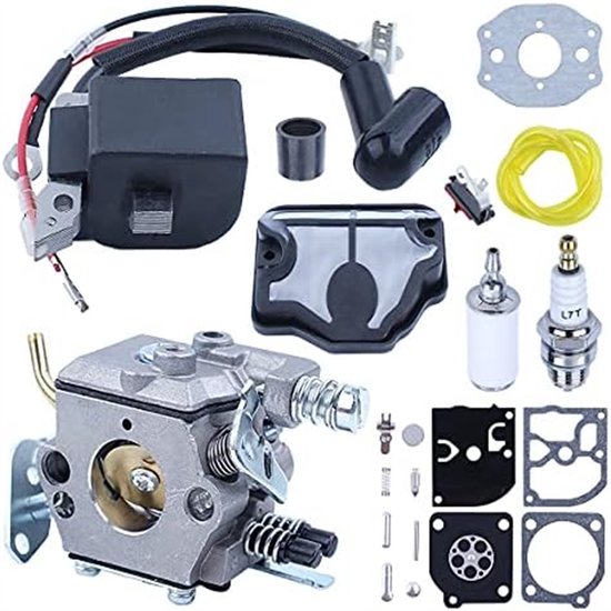 Passend Für Vergaser Zündspule Für Husqvarna 36 41 136 137 141 142 Mit Kraftstoffleitung Und Kraftstofffilter Kettensägenmotor Reparatursatz Wt 8