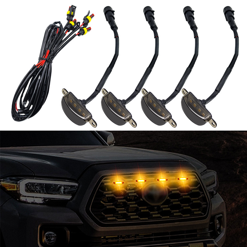 Kühlergrillleuchte – Scheinwerfer Für Geländewagen, Pickups Und Pkw – Universal – Tagfahrlicht – Led-kühlergrillleuchte – Universelle Orange Mini-lampe