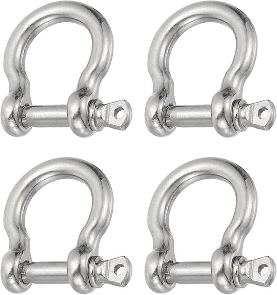Schraubbolzenhalterung 4 Mm 5/32 Zoll 22 Lbs 4 Stück, Geschmiedeter Bügelverschluss Aus Edelstahl 304 Marinequalität Für Ketten, Drahtseile Und D