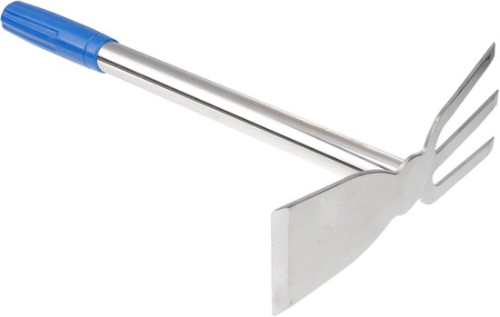 Dreizinkige Hacke Gartenrechen Bodenbearbeitung Edelstahl 35 X 21,5 Cm Silber