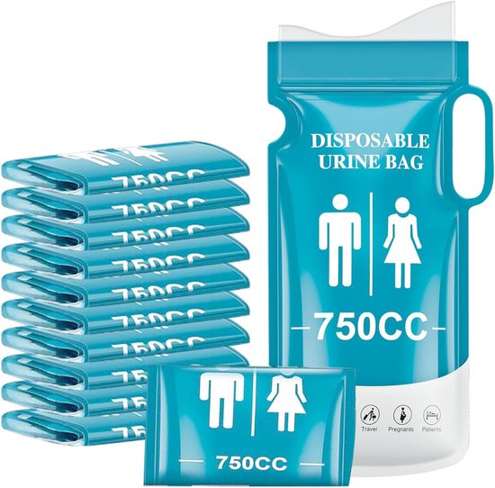 Urinbeutel Für Unterwegs 750 Ml Notfall Urinal Für Männer, Frauen Und Kinder Einweg Toilettenbeutel Mit Superabsorber Tragbarer Urinbeutel Für Au
