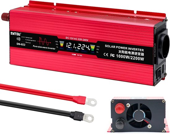 Für Spannungswandler 12 V Auf 220 V S 1000 W Für Autos Mit 1 Eu Steckdose Und Usb Anschluss