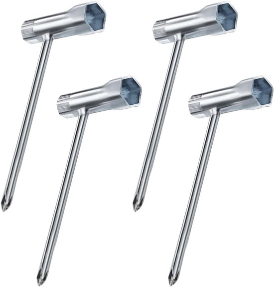 4 Teiliges Set: T Schraubenschlüssel Kettensägenschlüssel Zündkerzenschlüssel 13 Mm X 19 Mm Für Kettensägen, Rasenmäher Und Freischneider Zündker