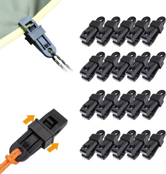 20 Planenklemmen Starke Befestigung Schwarz