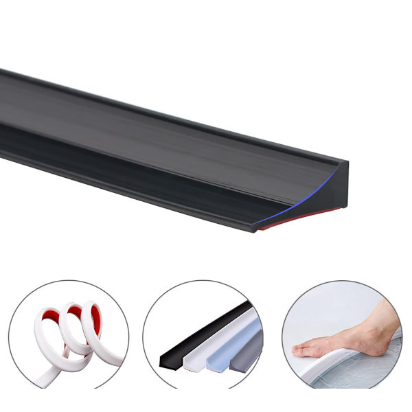 Selbstklebende Duschdichtung, Duschschwelle/wassersperre, Wasserstopp-duschdichtung, Wasserstopp-duschdichtung Schwarz-fx- Schwarz 3m Schwarz