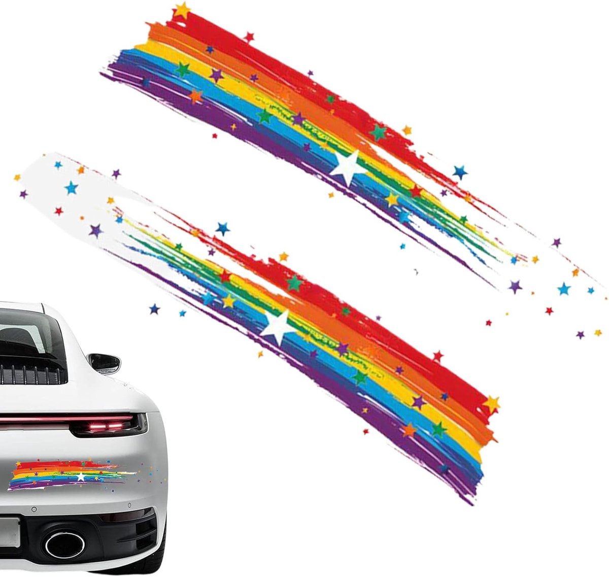 Regenbogenaufkleber Für Autos, Mehrfarbige Autoaufkleber, Multifunktionale Dekoration Für Autos, Motorräder, Autotüren Usw.