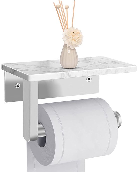 Toilettenpapierhalter Mit Marmorablage Und Edelstahlbefestigung Fürs Badezimmer