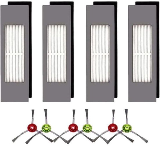 Zubehör Passend Für Deebot T8, Ersatzteile Passend Für Deebot N8, 4 Filter Und 6 Seitenbürsten Kompatibel Mit Ecovacs Deebot Ozmo 9