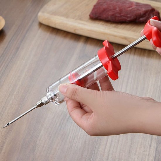 Edelstahlspritze Für Grillmarinade, Küchensauce, Marinadenspritze 30 Ml