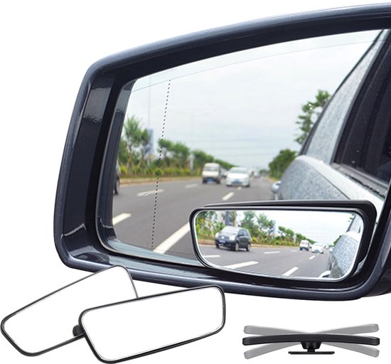 Rechteckiger Totwinkelspiegel, Hd Glas, Abs Gehäuse, Konvexer Weitwinkel Rückspiegel Für Den Totwinkelbereich Von Pkw, Suv Und Lkw