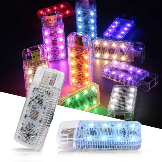 2 Stück Kabellose Usb Auto Innenbeleuchtung, [wiederaufladbar] Magnetische Led Autolampe Für Ambientebeleuchtung, Auto, Schlafzimmer, Party, Camp