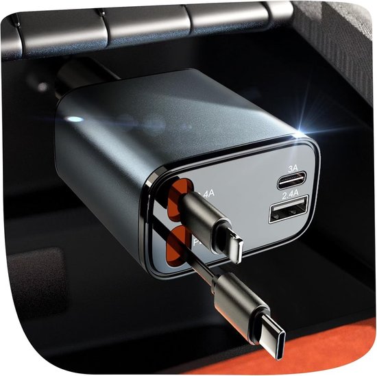 Einziehbarer Kfz Ladeadapter 69w Usb C Zigarettenanzünder
