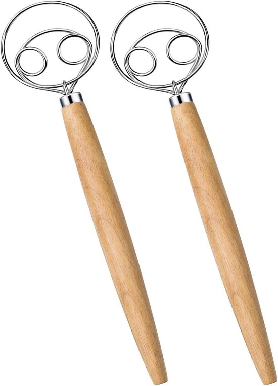 2 Teiliges Teigrührer Set Aus Holz, Lebensmittelechtes Backzubehör