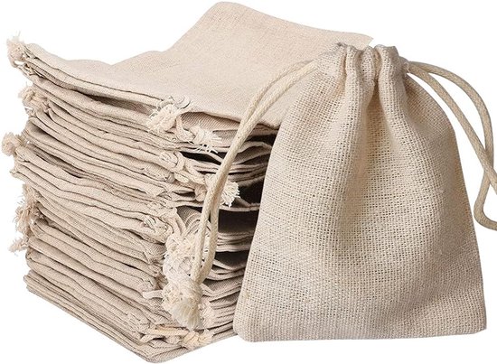 30 Jutebeutel, Baumwollbeutel Mit Kordelzug, Jutebeutel Mit Kordelzug, Geschenktüten, Verpackungsbeutel, Für Schmuck, Hochzeiten, Weihnachtsfeiern Und Bastelarbeiten, 8 X 10 Cm