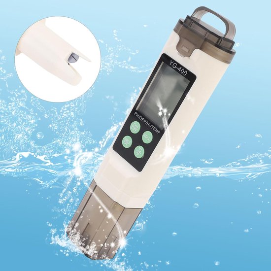 Orp H2 Ph Meter, Abs Hydrolysetester Mit Beleuchtetem Lcd Bildschirm 0 Bis 2400 Ppb H2, 0 Bis 60 °c, Atc, Ip67 Für Trinkwasser, Hydrokultur, Aqua
