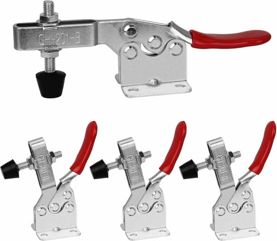 4 Kniehebelklemmen Schnellverschluss Verzinkte Kniehebelklemme Gh 201 B Vertikalklemmen Mit Horizontalem Fuß Tragkraft 90 Kg