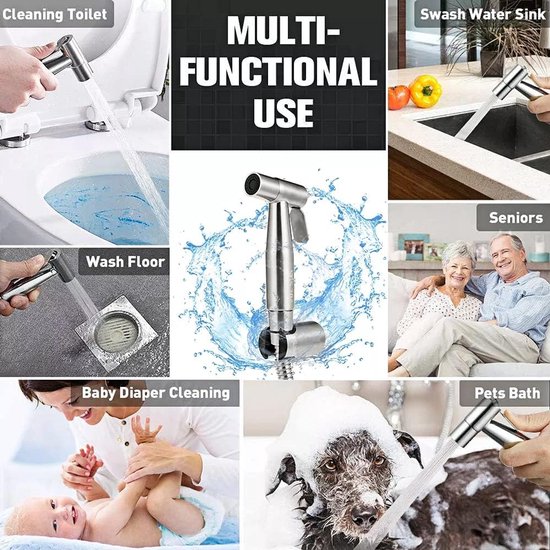 Bidet Brause Aus Edelstahl Für Toilette, Windeldusche, Manuelle Bidet Brause Für Die Persönliche Hygiene, Dusche, Badezimmer, Toilette Silber