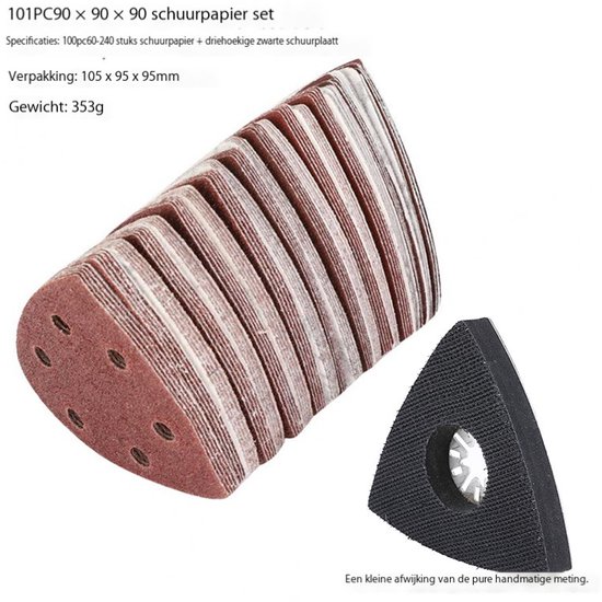 Selbstklebende Dreieckige Schleifscheibe 101 Teiliges Schleifpapier Set (90 X 90 Mm) 101 Teiliges Set Mit 90 Mm Schleifpapierblättern Schleifstän