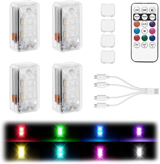 4 Verbesserte Kabellose 500 Mah Led Blitzleuchten Mit Fernbedienung, 8 Farbige Wasserdichte Wiederaufladbare Notbeleuchtung, 11 Hochleistungs Led