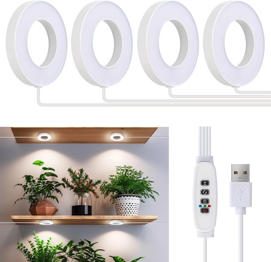 Pflanzenlampe Deckenleuchte Für Zimmerpflanzen 192 Leds, Vollspektrum Halo Led Pflanzenlampe 3/9/12 Stunden Timer 3 Helligkeitsstufen, 10 Dimmstu