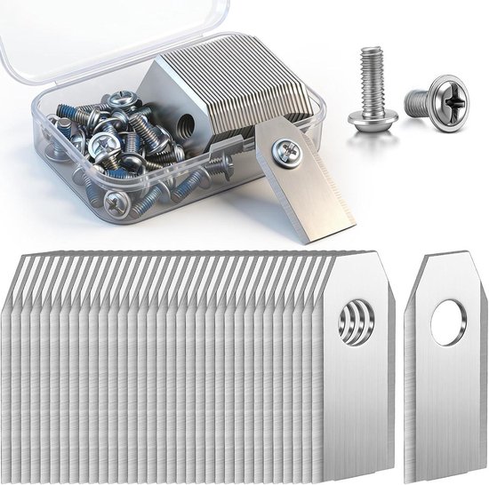 Mähwerkmesser Passend Für Ecovacs Goat G1, O & A Serie Ersatzmesser Für Mähroboter 30 Stück Inklusive Schrauben Edelstahl 36 X 18 Mm Gold