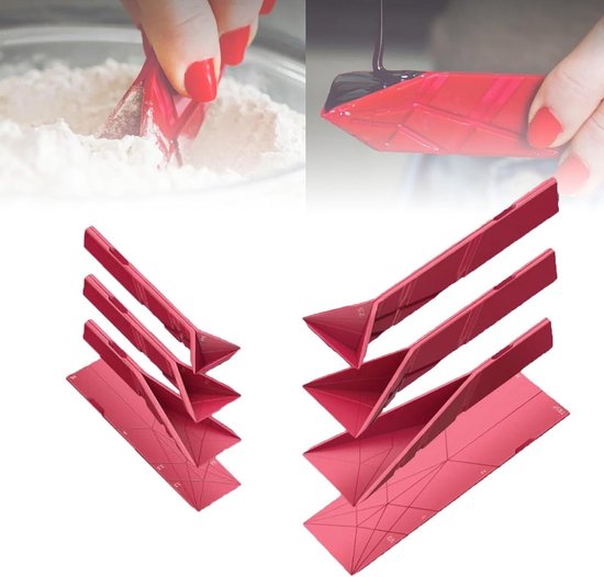 Messlöffel Set 2 Teilig Kleine Und Große Löffel 6 Verschiedene Größen Flache 3 In 1 Messlöffel Multifunktionale, Faltbare Küchenhelfer Messlöffel