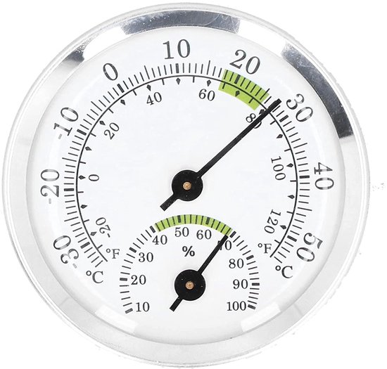 Thermometer Hygrometer, Analoges Temperatur Und Feuchtigkeitsmessgerät Mit Rundem Zifferblatt Für Innenräume, Gewächshäuser Und Pflanzenräume