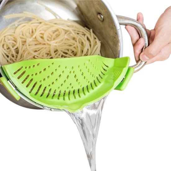 Snap Sieve, Aufsteckbarer Silikon Siebfilter, Passend Töpfe Und Schüsseln Für Spaghetti, Nudeln Und Obst Grün