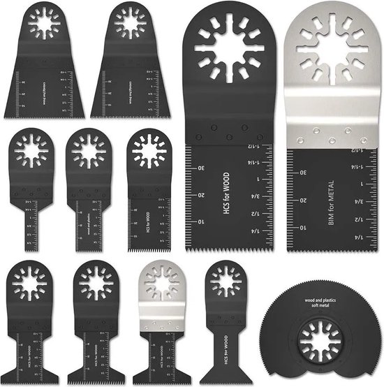 12 Teiliges Multifunktionales Sägeblatt Set, Langlebig, Für Holzbearbeitung, Oszillierende Sägeblätter, Geschlossene Lochverbindung, Elektrowerkz
