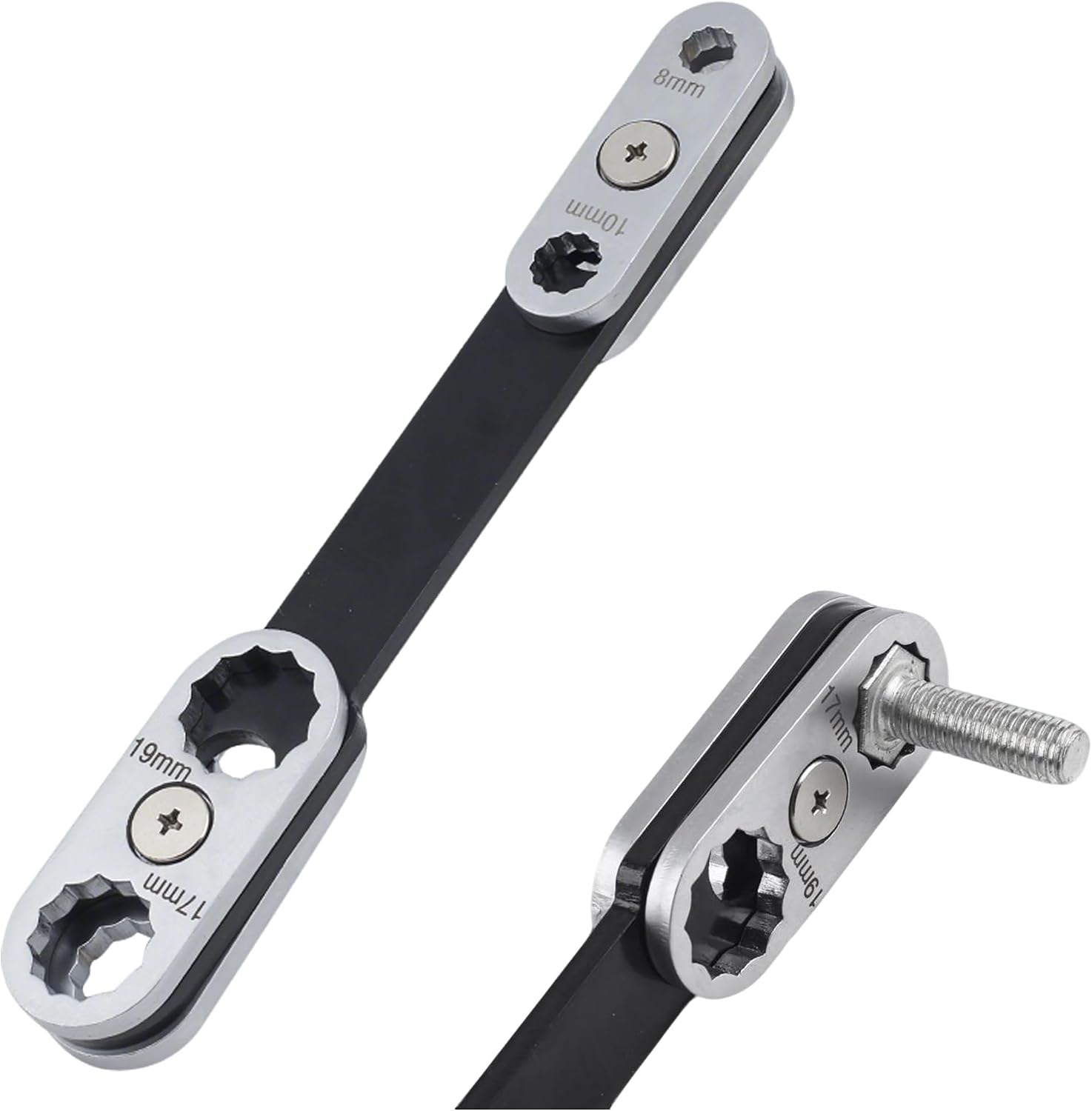 8-in-1 Universalschlüssel – 360° Drehbarer Kopf – Metrisch 8 Bis 19 Mm – Kohlenstoffstahl Für Auto Und Haushalt – 2-teilig