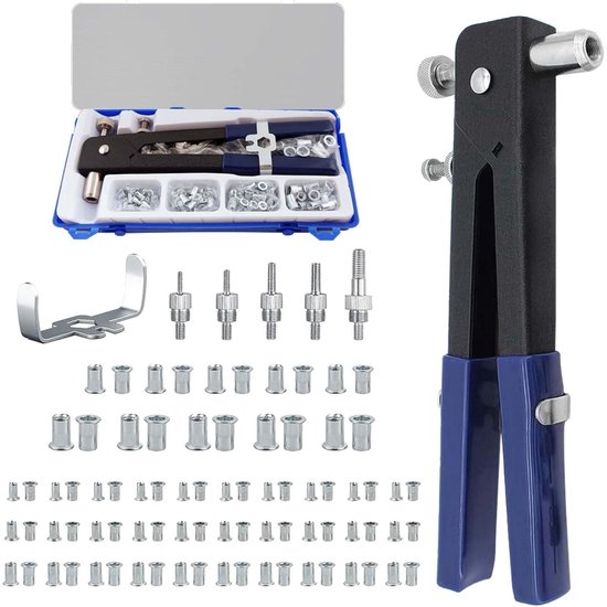 Nietbolzen Nietbolzen Set Mit 5 Stiften (m3, M4, M5, M6, M8) Nietbolzen Set Mit Nietmutter Nietmutter Werkzeug Gewindeeinsatz 86er Packung