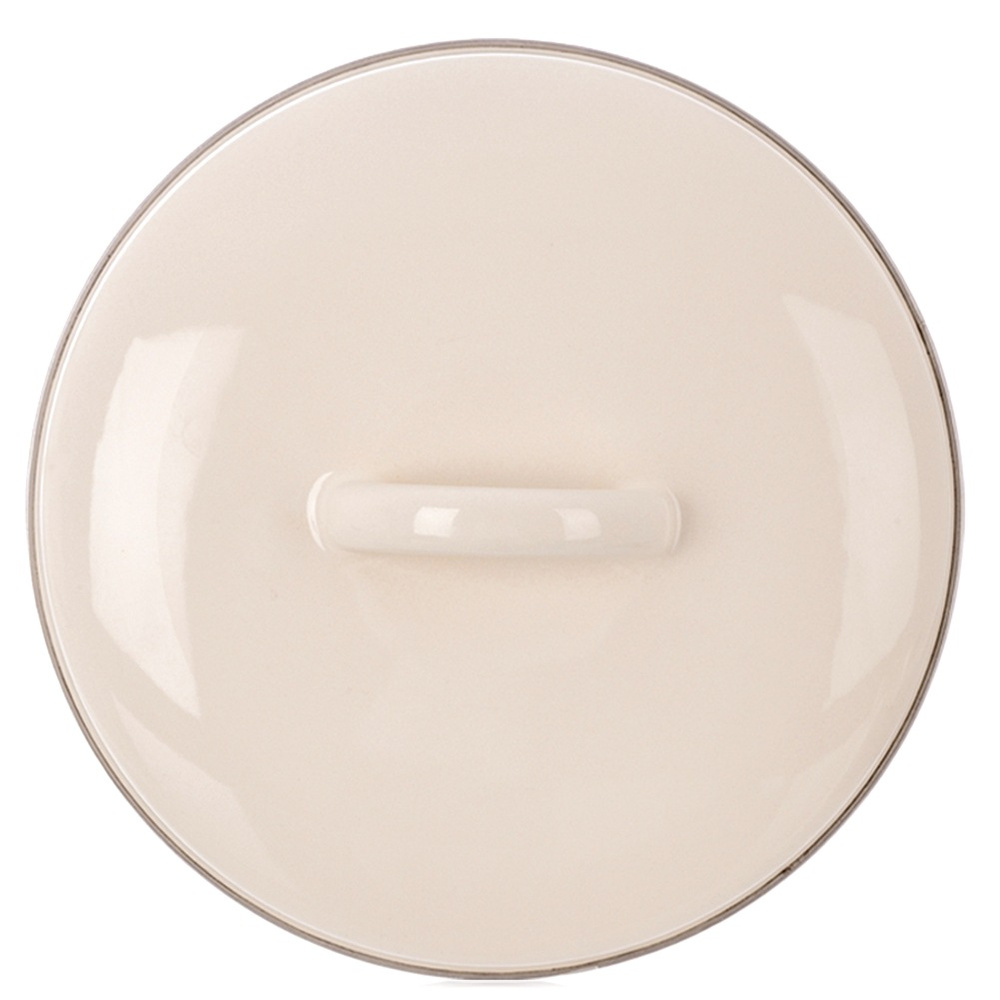 Cremefarbener Emailledeckel Für 18-cm-topf