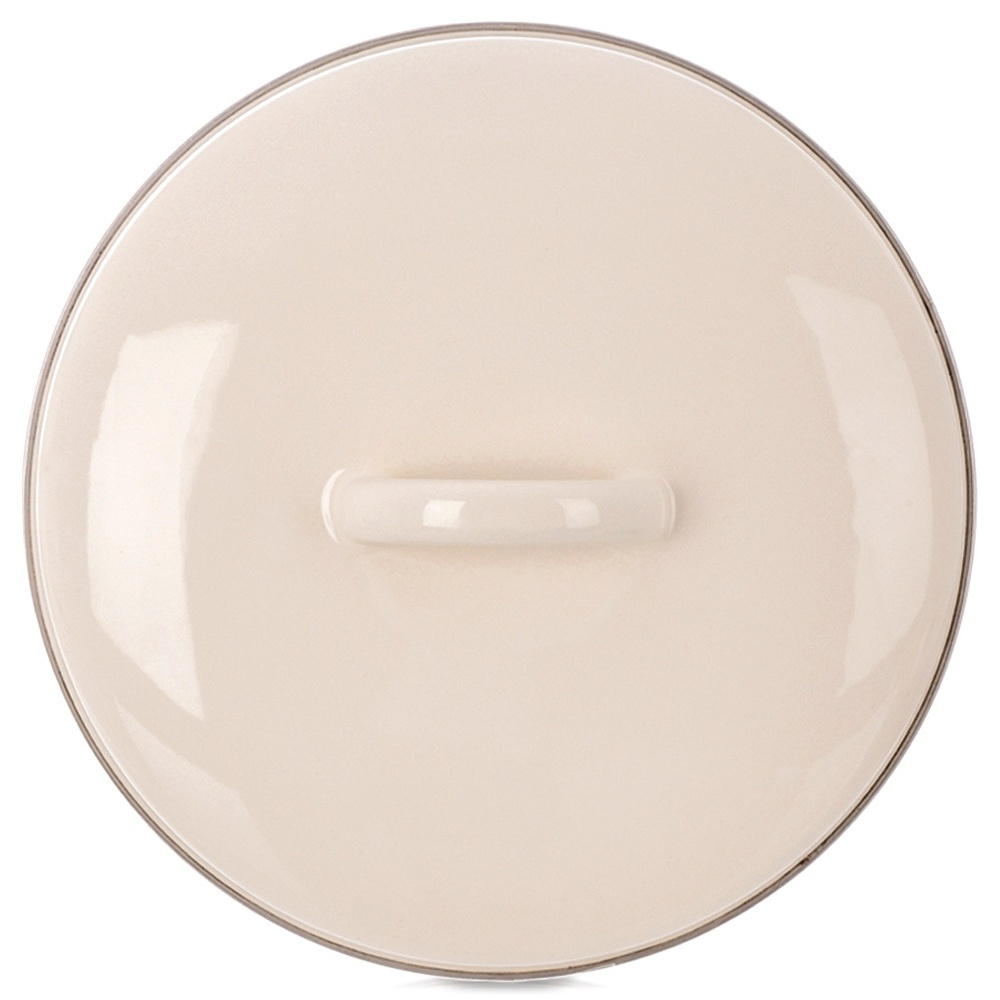 Cremefarbener Emailledeckel Für Einen 20 Cm Topf
