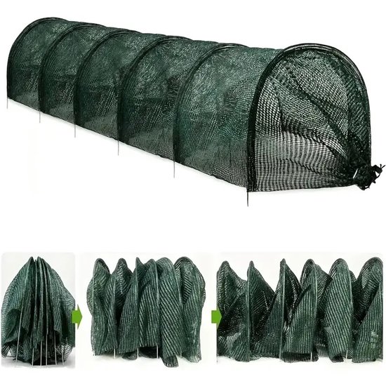300 × 45 × 45 Cm Tragbares 2 In 1 Gewächshaus Schattennetz Schattierungsnetz Für Gartentunnel Mit Schnellverschluss Schattierungsnetz Für Gemüsep