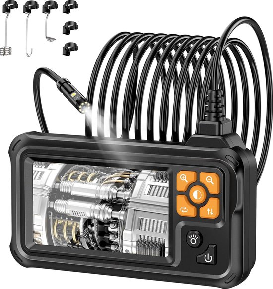 Industrielles Hd Digital Endoskop Mit 1080p Doppellinse, 4,3 Zoll Ips Endoskop Inspektionskamera Mit Handgeführter, Ip67 Wasserdichter Rohrreinig