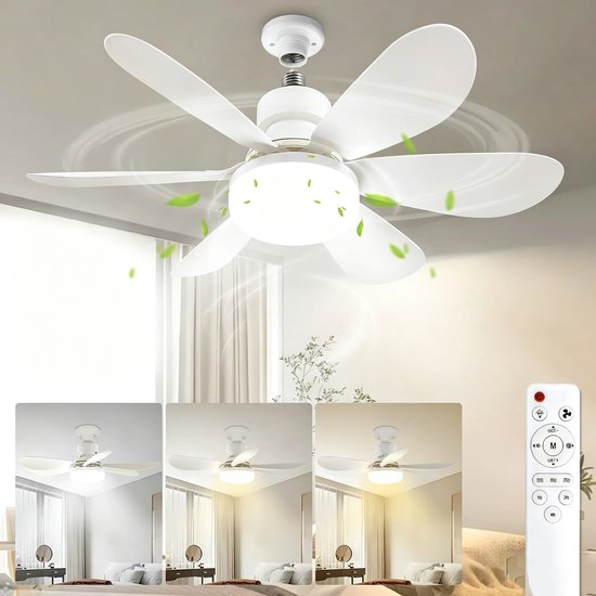 Ventilatorleuchte Mit Fernbedienung 20 Zoll E26 Fassung 40 W 3000 K 6000 K Dimmbar Für Schlafzimmer, Küche Und Wohnzimmer