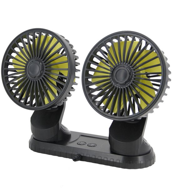 Doppelkopf Autolüfter, 5v Elektro Autolüfter, Usb Lüfter Für Fahrzeugmontage, 3 Wege Doppelkopf Autolüfter Mit 360° Drehung, Luftzirkulator Für A