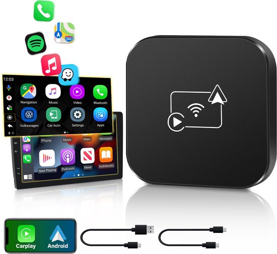 Carplay Dongle Kabelloses Carplay Kompatibel Mit Apple Carplay Und Android Auto Mit 5 Ghz Wlan Plug & Play Schnelle Übertragung Mini Adapter Für