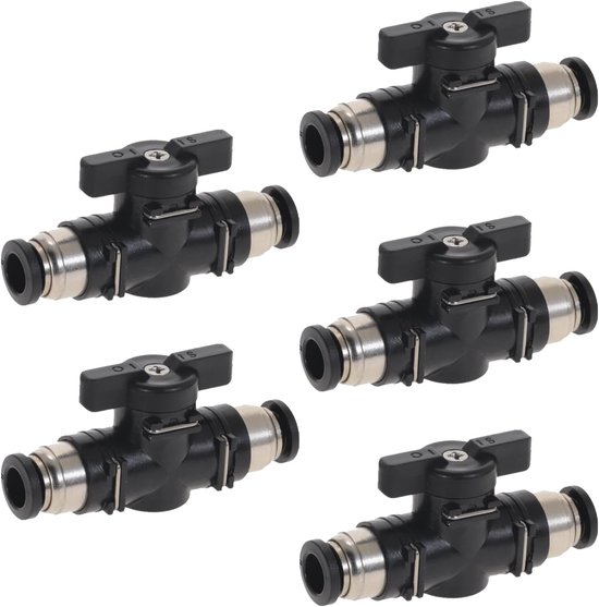 5 Stück Pneumatische Kugelhähne 10 Mm Gerade, Für Luftschlauchanschlüsse