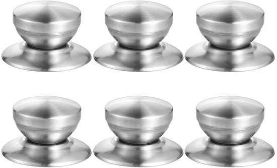 Glasdeckelgriff 6x Edelstahl Topfdeckelknöpfe Mit Schrauben Und Antirutschmatte Für Küchentopfdeckelzubehör Deckelgriff Küchenersatzknopfgriff (s