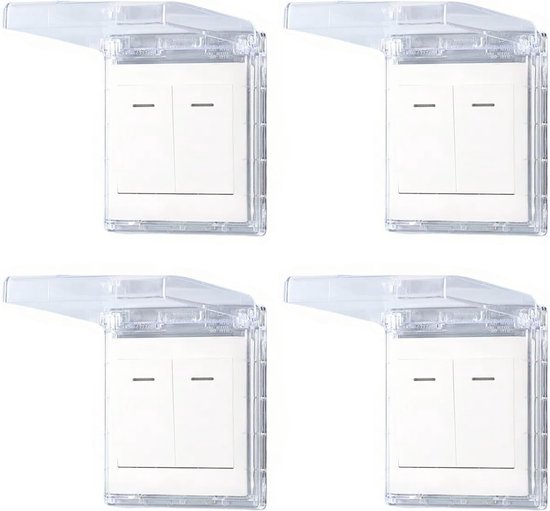 Selbstklebende, Wasserdichte Steckdosenabdeckung Typ 86 Transparent 4 Stück