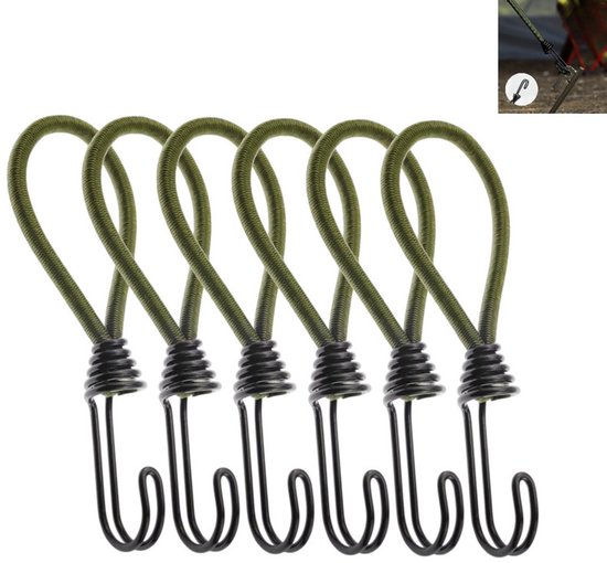 6 Stück Gummiseil Mit Haken Spanngurte Zeltspanner Spanngummi Gummiseil Mit Haken Spanngummi Spiralhaken Teleskophaken Teleskopring
