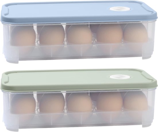 2 Eierkartons Aus Kunststoff, Eieraufbewahrungsbox, Eierbehälter, Küche, Kühlschrank, Mit Deckel Für 10 Eier