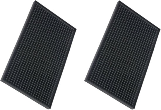 Mini Baruntersetzer, 30 X 15 X 1 Cm, Schwarz, Für Hausbars Und Küchentheken. Aus Pvc Gefertigt, Um Ein Auslaufen Zu Verhindern. Zum Abstellen Von
