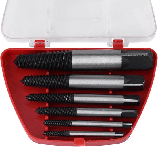 6 Teiliges Schraubenausdreher Set, Stiftausdreher, Bolzenausdreher, Ausdreher Für Abgebrochene Schrauben Mit Aufbewahrungsbox Für Abgebrochene St