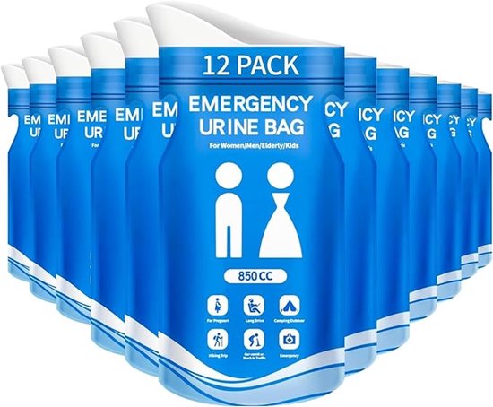 12 Einweg Urinbeutel, 850 Ml, Tragbares Urinal Für Unterwegs, Mobile Notfalltoilette Im Auto, Gel Urinbeutel, Tragbarer Urinbeutel Aus Natürliche