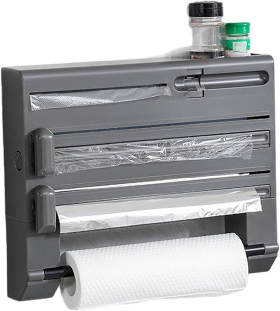 Aufbewahrungsregal Für Alufolie Und Geschenkpapier, Multifunktional, Benutzerfreundlich, Zur Wandmontage, Mit Halterung Für Papierhandtücher.