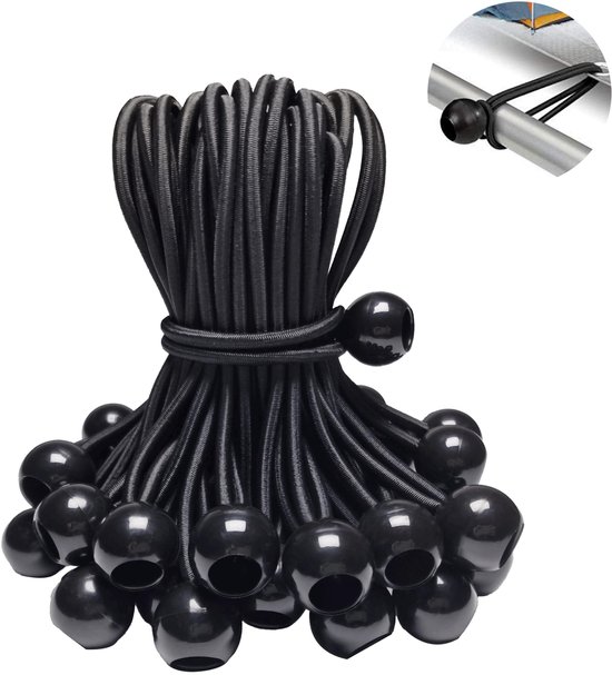 50er Pack Kugel Bungeeseile Befestigungskugeln Für Zelte Bungee Seile Mit Kugeln Für Trampoline, Strandnetze Bungee Seile Für Planen, Markisen, W